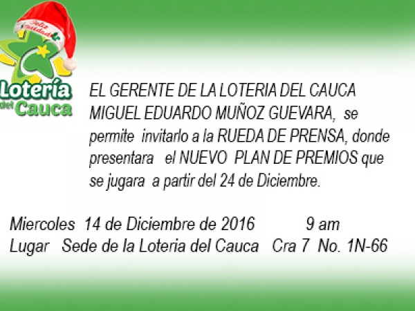 Ruda de prensa Lotería del Cauca